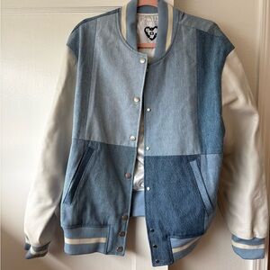 Blue and White Varsity Jacket